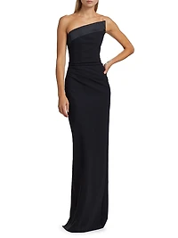 Tawia Asymmetric Strapless Gown