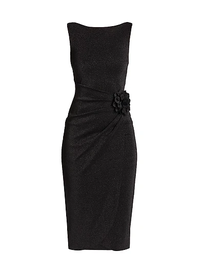 Glenaly Metallic Jersey Midi-Dress