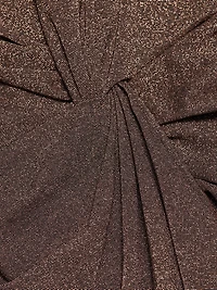 Hajar Metallic Jersey Twist-Front Gown