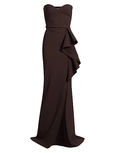 Nary Strapless Ruffle Mermaid Gown