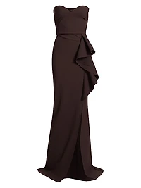 Nary Strapless Ruffle Mermaid Gown