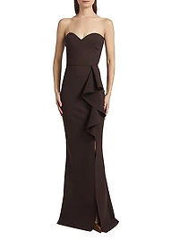 Nary Strapless Ruffle Mermaid Gown