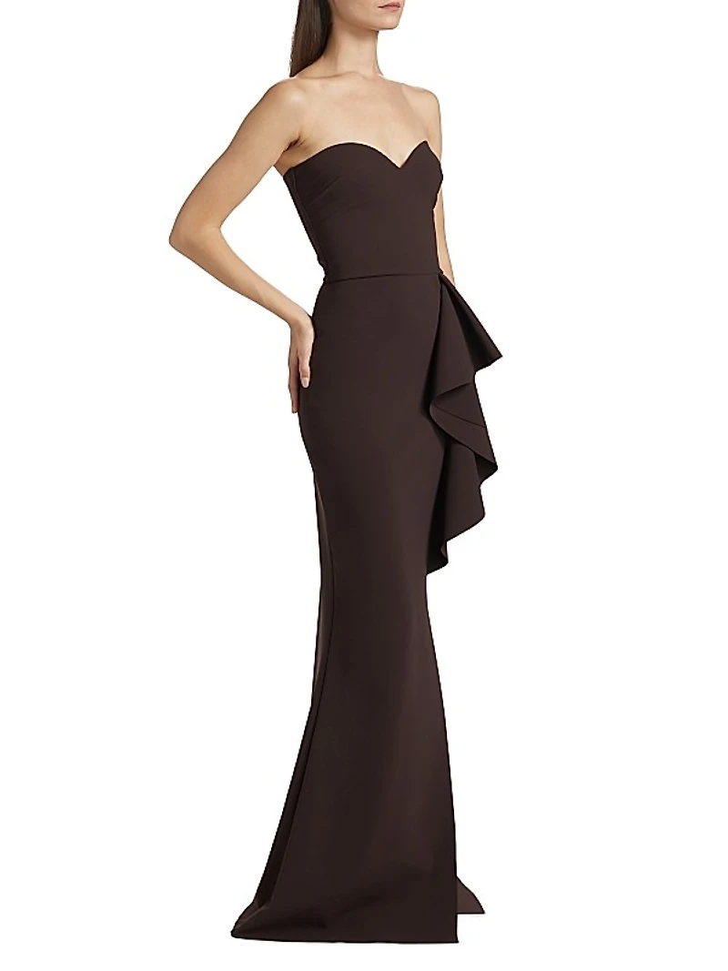 Nary Strapless Ruffle Mermaid Gown