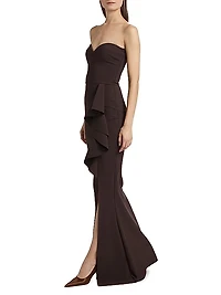 Nary Strapless Ruffle Mermaid Gown