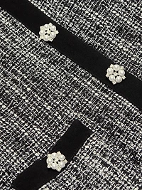 Metallic Tweed Short-Sleeve Dress