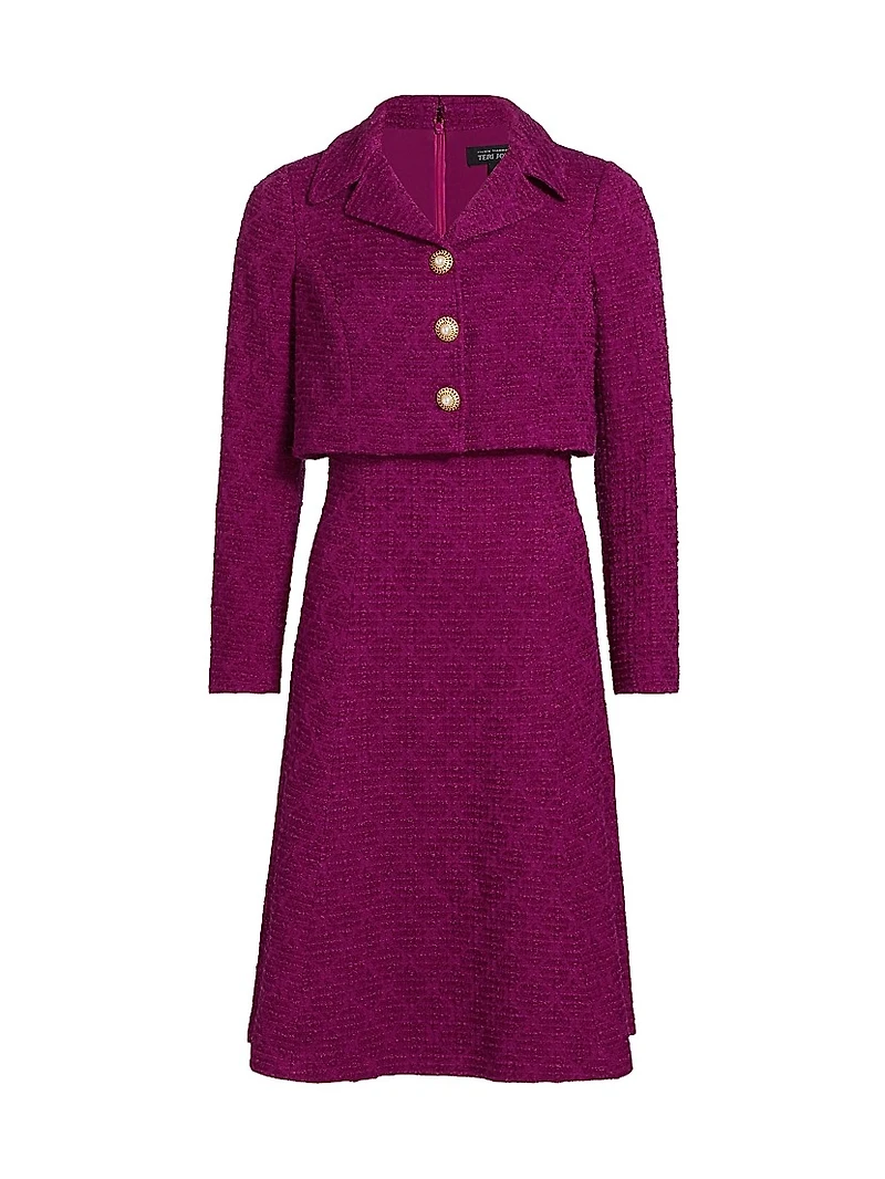 Bouclé Mock Two-Piece Dress