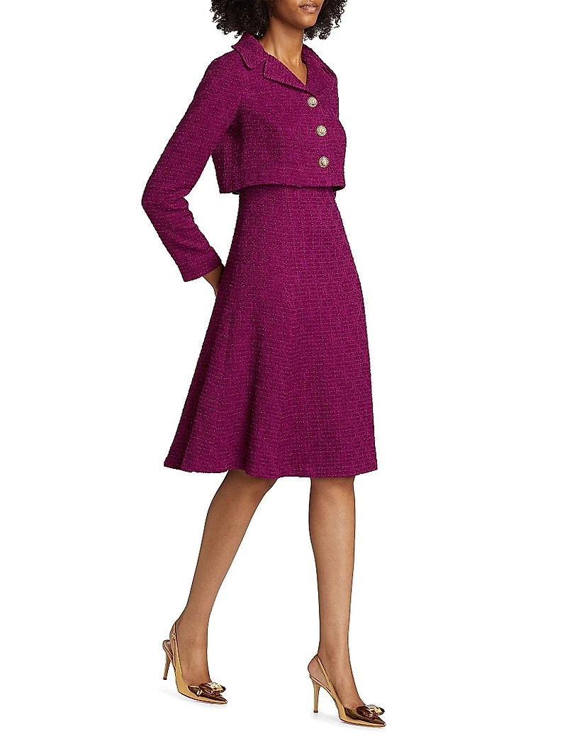 Bouclé Mock Two-Piece Dress