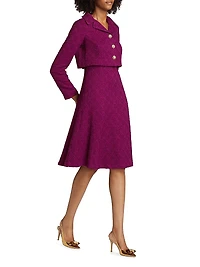 Bouclé Mock Two-Piece Dress