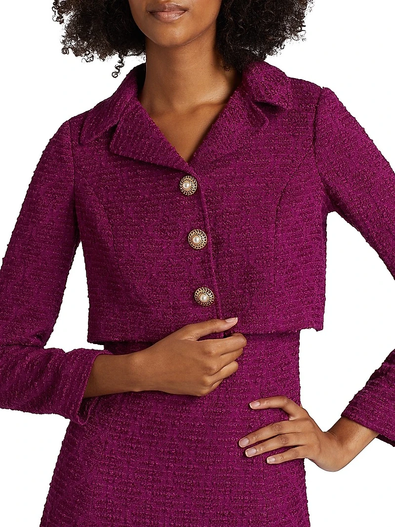 Bouclé Mock Two-Piece Dress