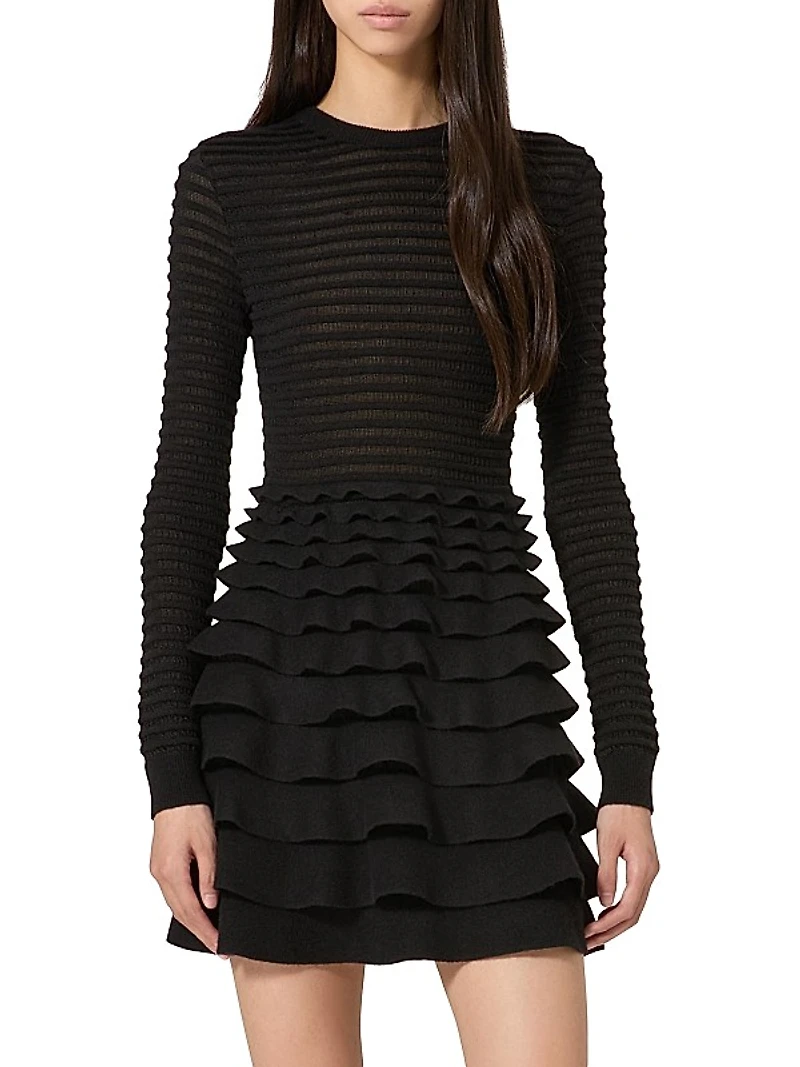 Short Viscose and Wool Dress