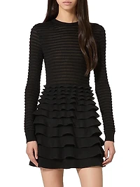 Short Viscose and Wool Dress