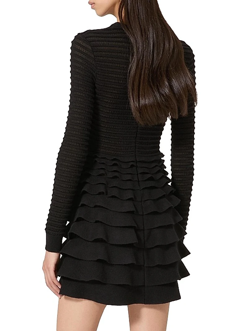 Short Viscose and Wool Dress