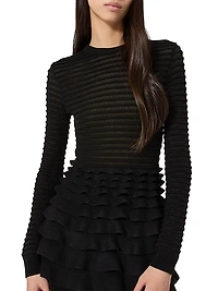 Short Viscose and Wool Dress