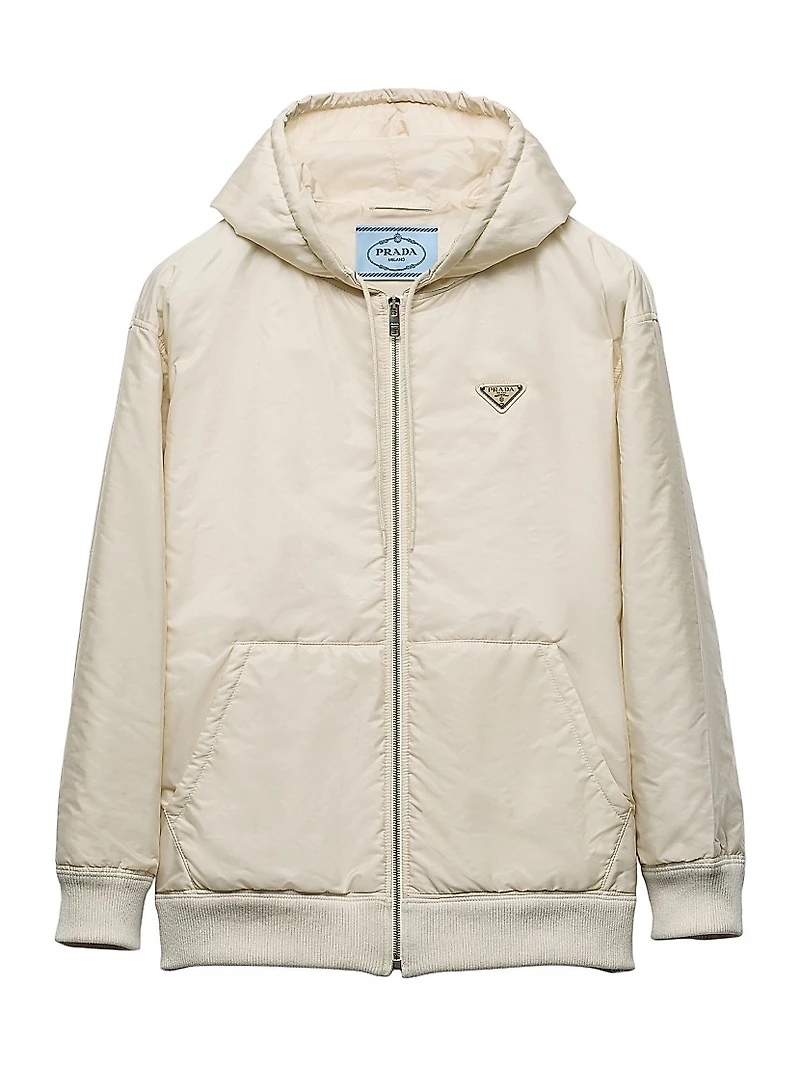 Lightweight Hooded Nylon Blouson Jacket