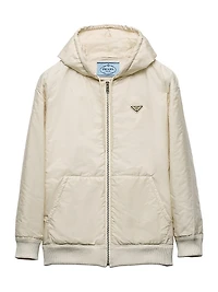 Lightweight Hooded Nylon Blouson Jacket