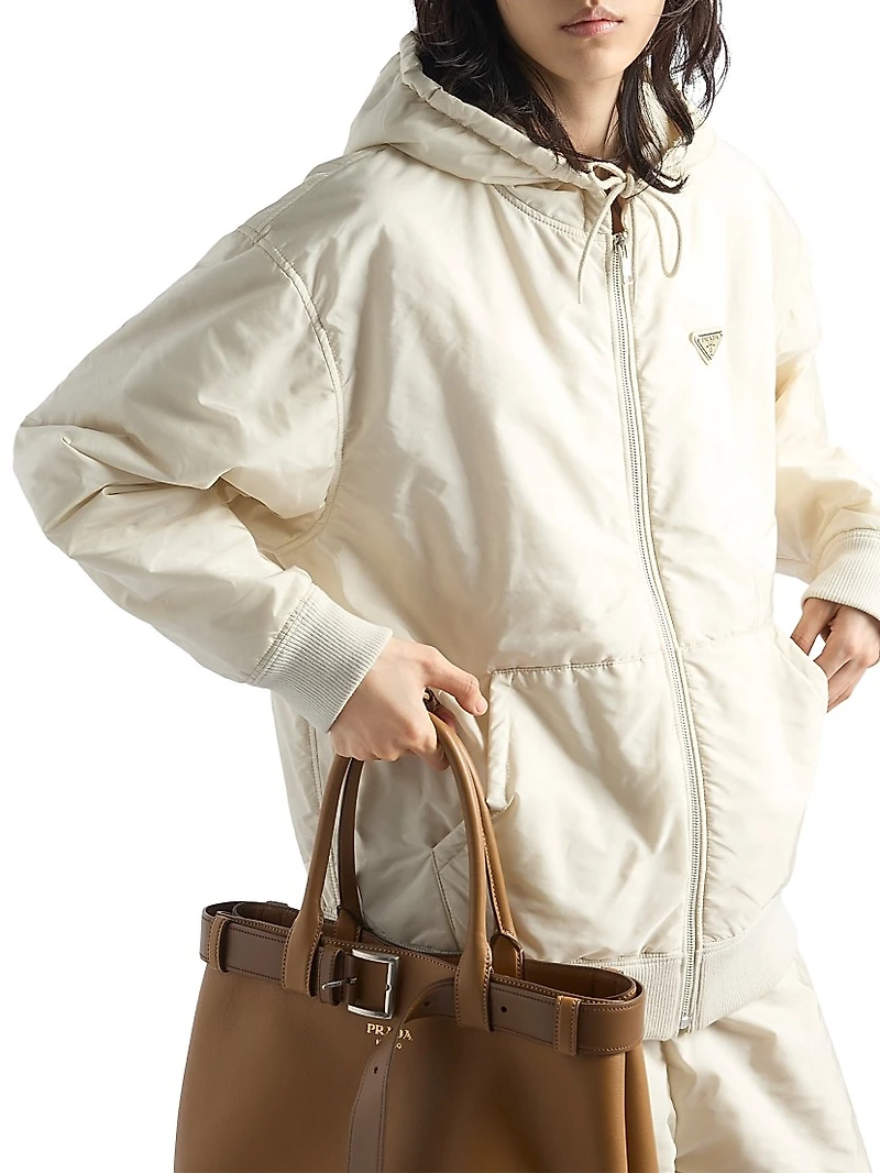 Lightweight Hooded Nylon Blouson Jacket