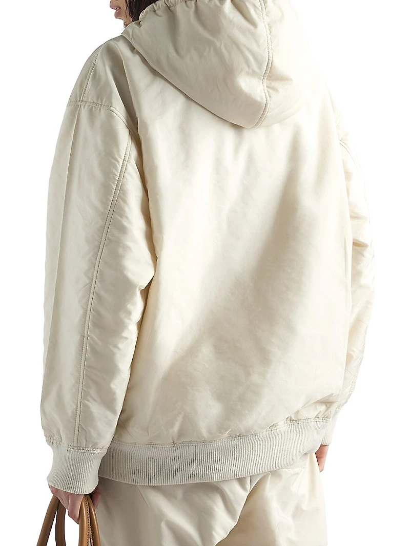 Lightweight Hooded Nylon Blouson Jacket
