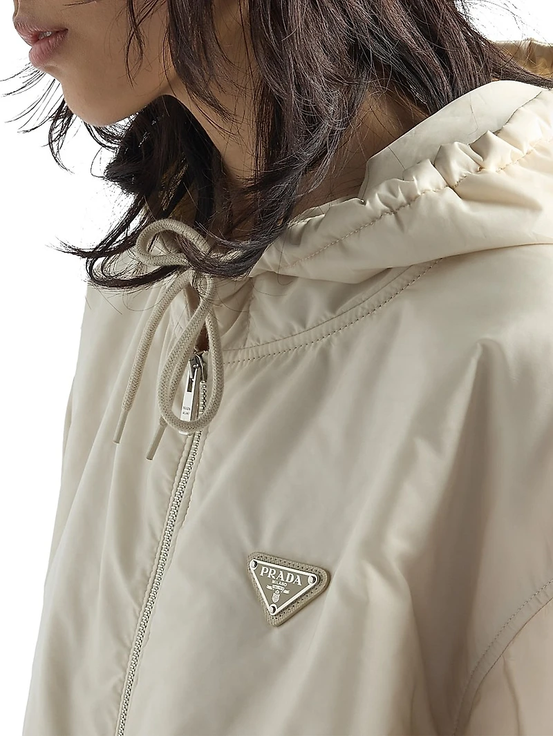Lightweight Hooded Nylon Blouson Jacket