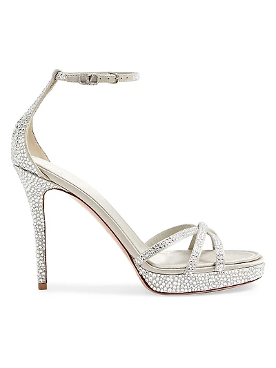 Eveninglam 120MM Platform Sandals with Crystals