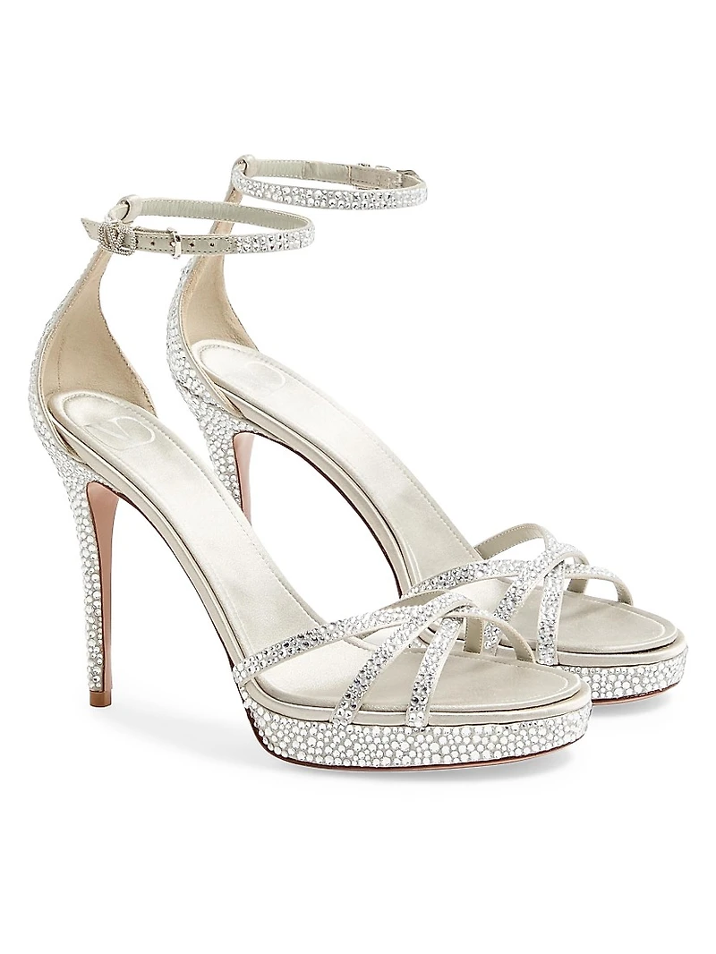 Eveninglam 120MM Platform Sandals with Crystals