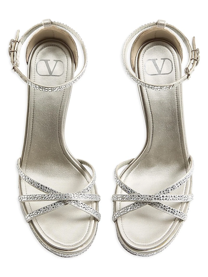 Eveninglam 120MM Platform Sandals with Crystals