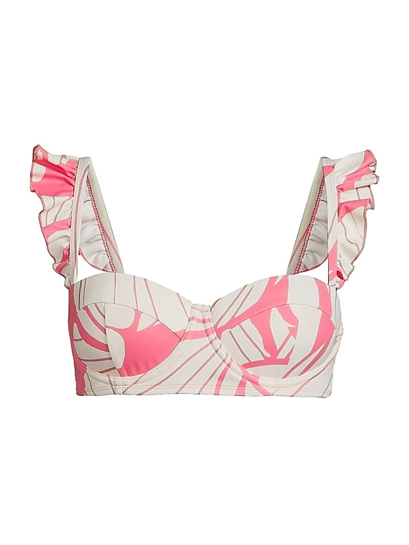 Wila Floral Ruffle Bustier Bikini Top