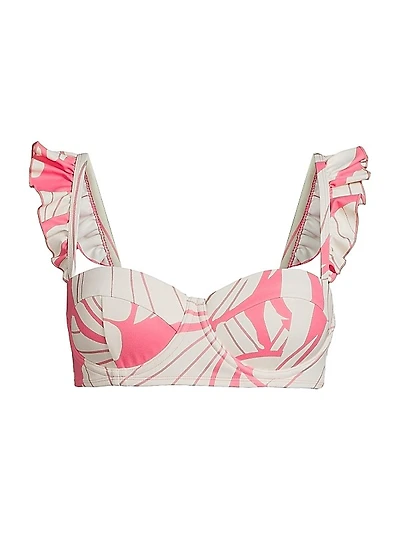 Wila Floral Ruffle Bustier Bikini Top