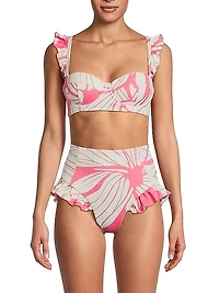 Wila Floral Ruffle Bustier Bikini Top