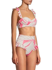 Wila Floral Ruffle Bustier Bikini Top