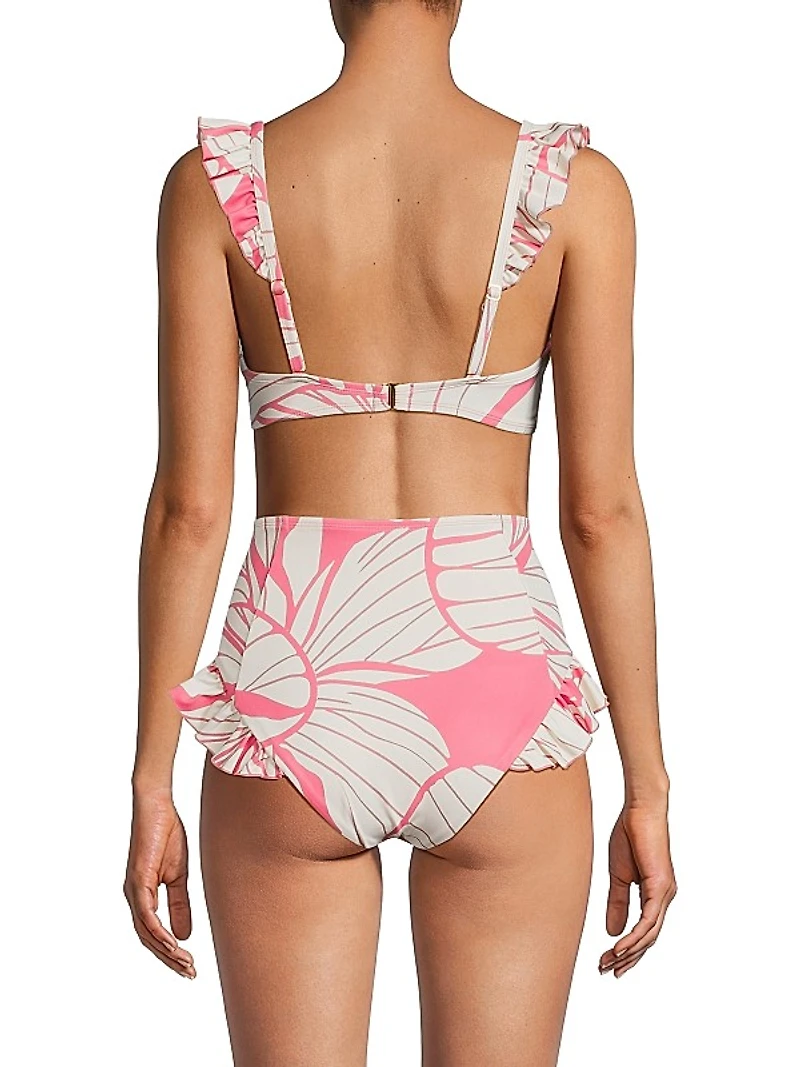 Wila Floral Ruffle Bustier Bikini Top