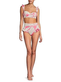 Wila Floral Ruffle Bustier Bikini Top