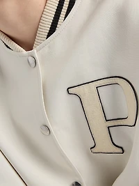 Kid Mohair Bomber Jacket with Patches