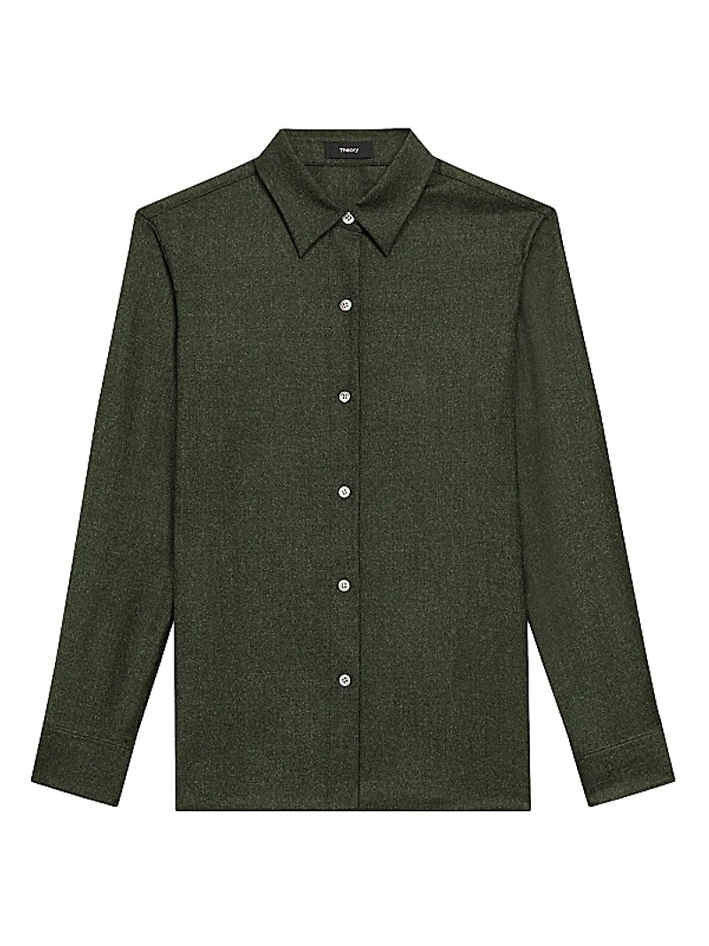 Virgin Wool Long-Sleeve Shirt
