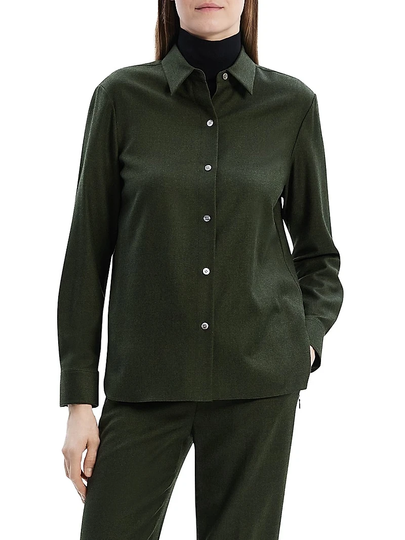 Virgin Wool Long-Sleeve Shirt