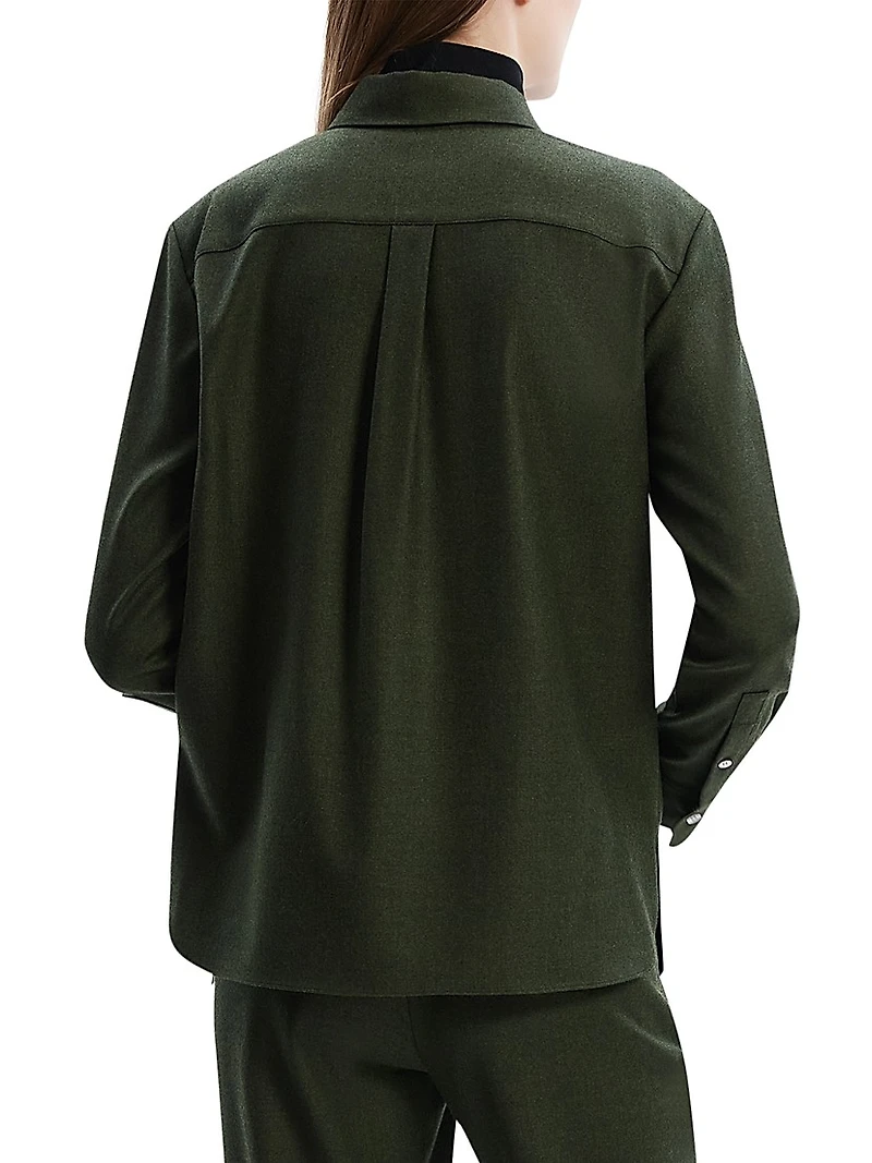 Virgin Wool Long-Sleeve Shirt