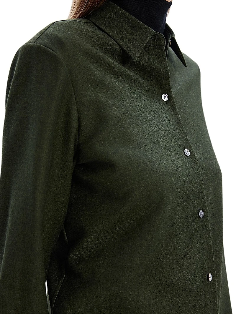 Virgin Wool Long-Sleeve Shirt