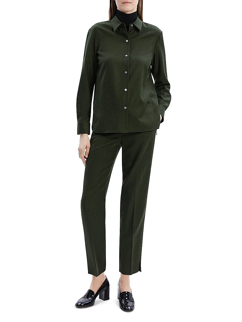 Virgin Wool Long-Sleeve Shirt