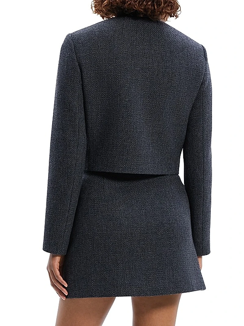 Button-Front Crop Jacket