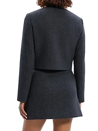 Button-Front Crop Jacket