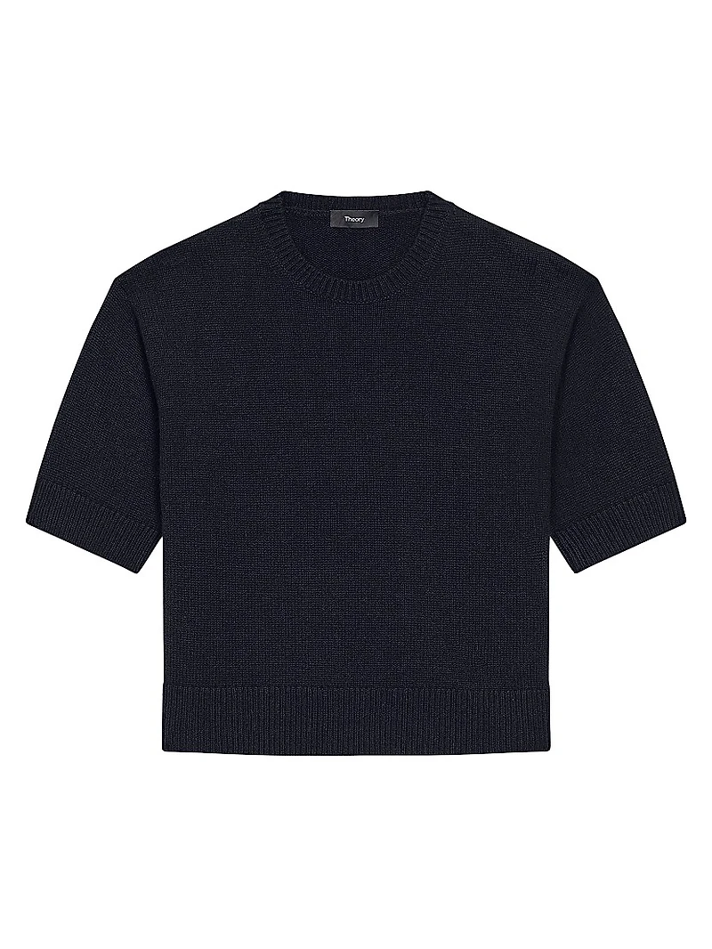 Cashmere Knit Crop T-Shirt