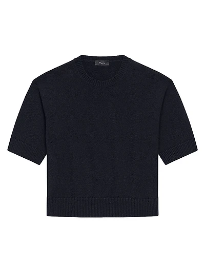 Cashmere Knit Crop T-Shirt