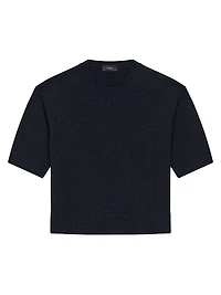 Cashmere Knit Crop T-Shirt