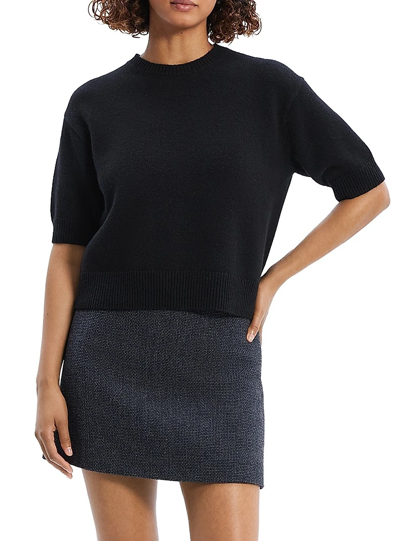 Cashmere Knit Crop T-Shirt