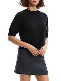 Cashmere Knit Crop T-Shirt