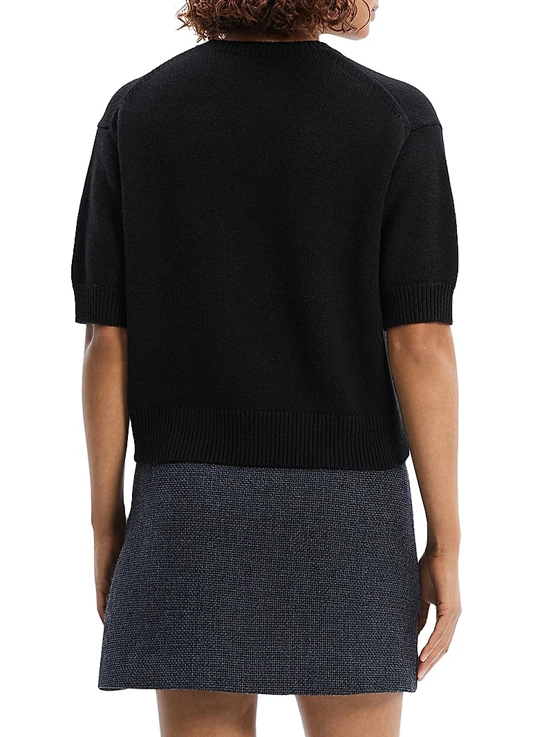 Cashmere Knit Crop T-Shirt
