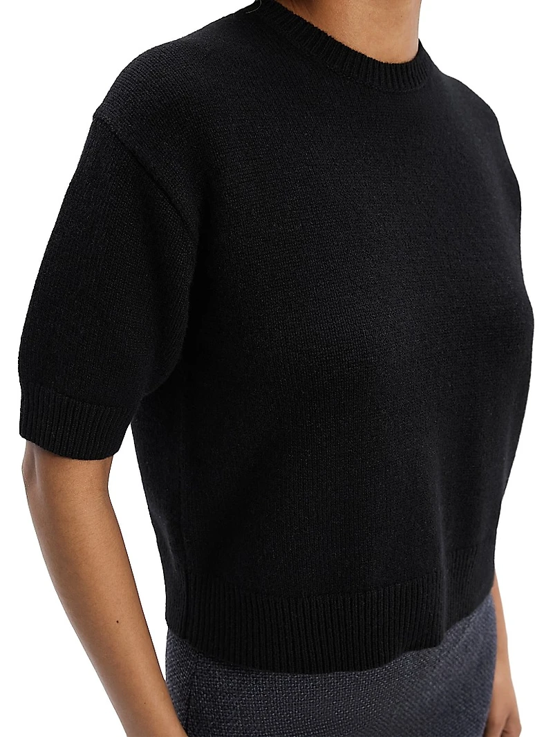 Cashmere Knit Crop T-Shirt