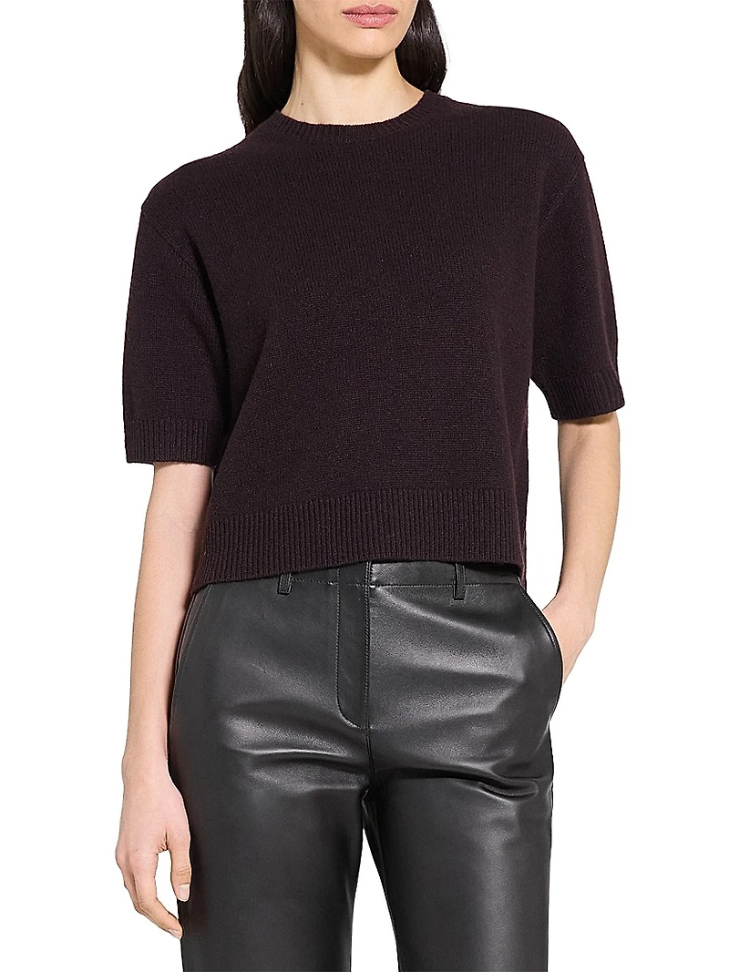 Cashmere Knit Crop T-Shirt