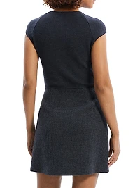 Plus Knit & Tweed Combo Minidress