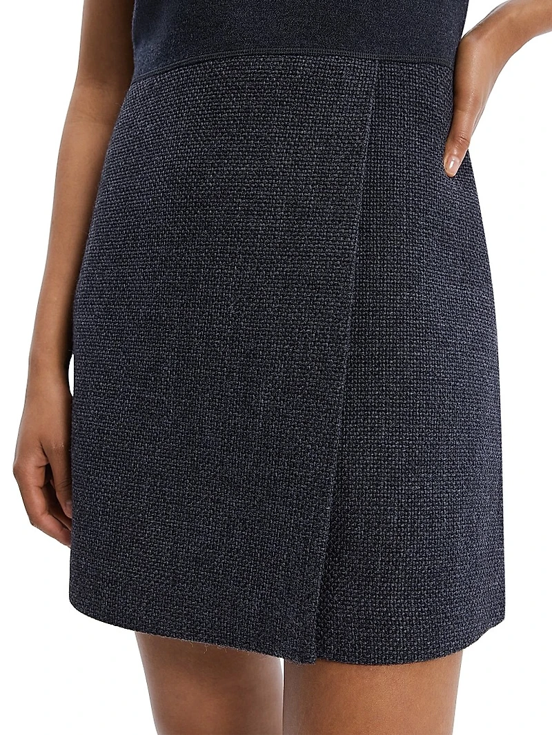 Plus Knit & Tweed Combo Minidress