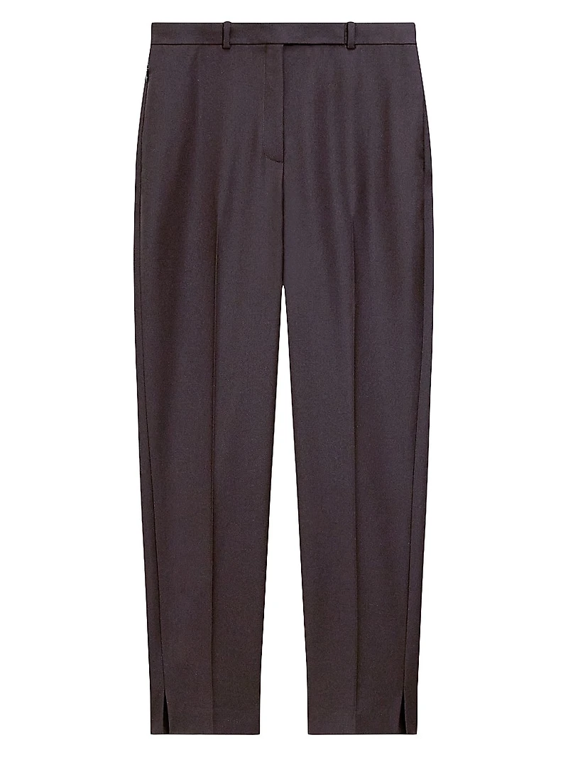 Wool High-Waisted Tapered Pants